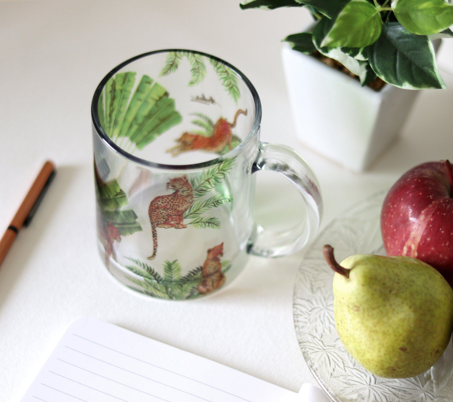 Leopard Print Glass Mug