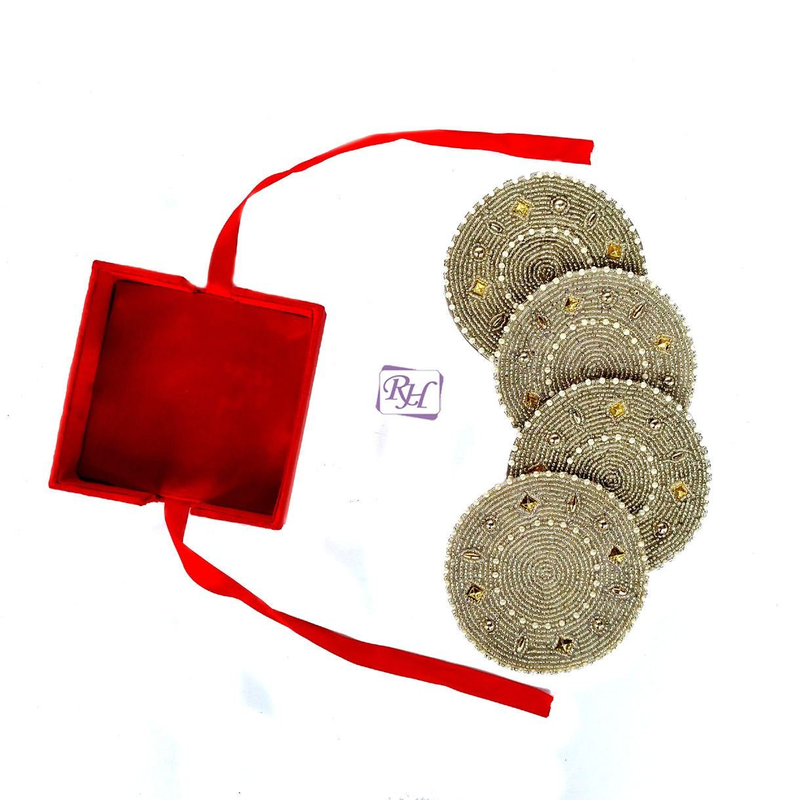 Tea Cup, Coffee Mug, Wine Glass Coaster Set, Pack of 4