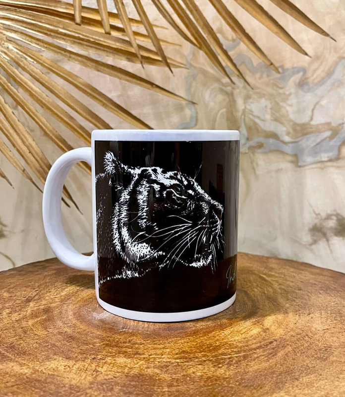 Maatir Gift Premier India Black Tiger Stylish Ceramic Coffee Mug 350 ml